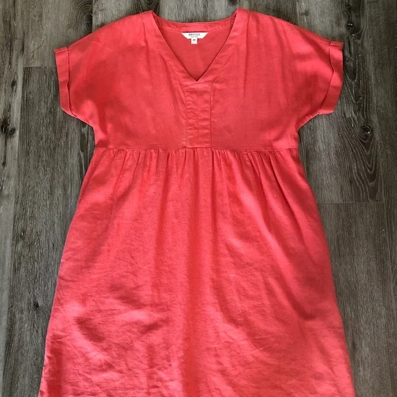 Briggs New York | Dresses | Briggs New York Coral Dress 55 Percent Linen |  Poshmark